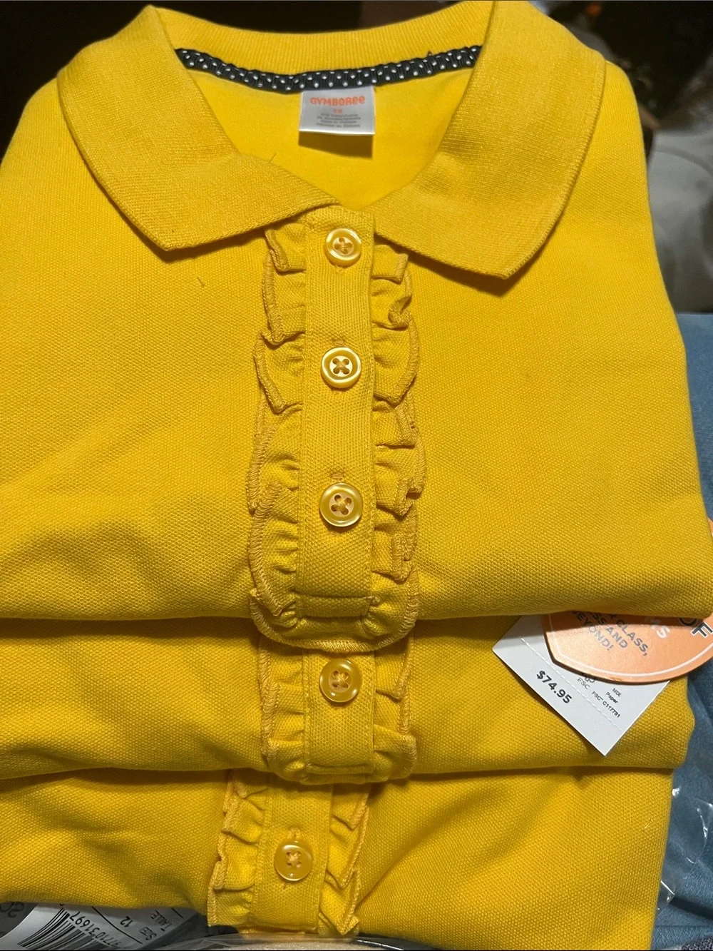 Gymboree Yellow Polo with Polka-Dot Trim